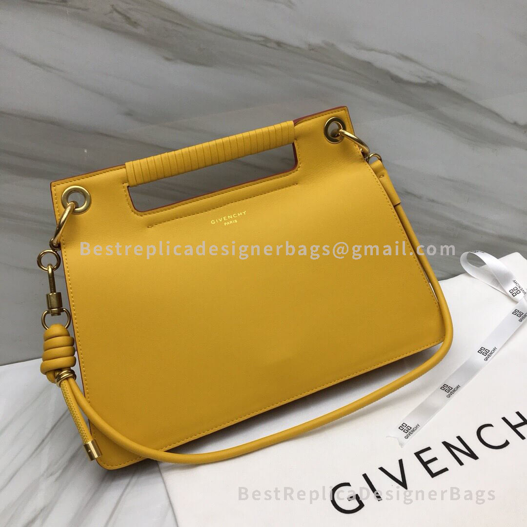 Givenchy Medium Whip Bag With Calfskin Contrasting Details Yellow GHW 29931-2